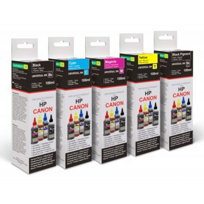 Чернила универсальные для HP, Canon, Lexmark (Revcol), Black Pigment, 100мл. картонная упаковка