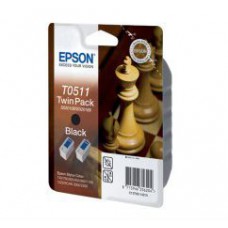 Картридж Epson T0511х2 - St. 800/1520 черный (2-я упаковка)